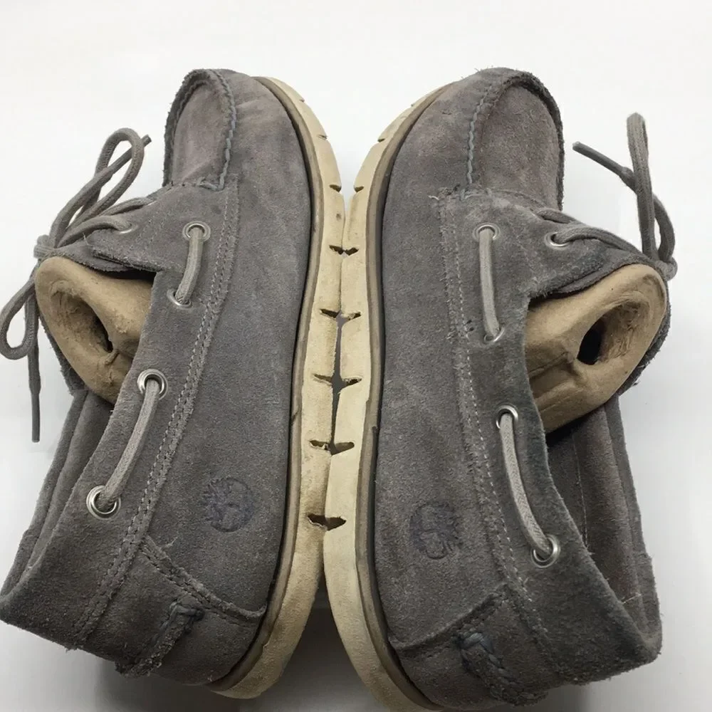 Timberland Gray Suede Boat Shoes Loafers with SensorFlex Technology size 9
